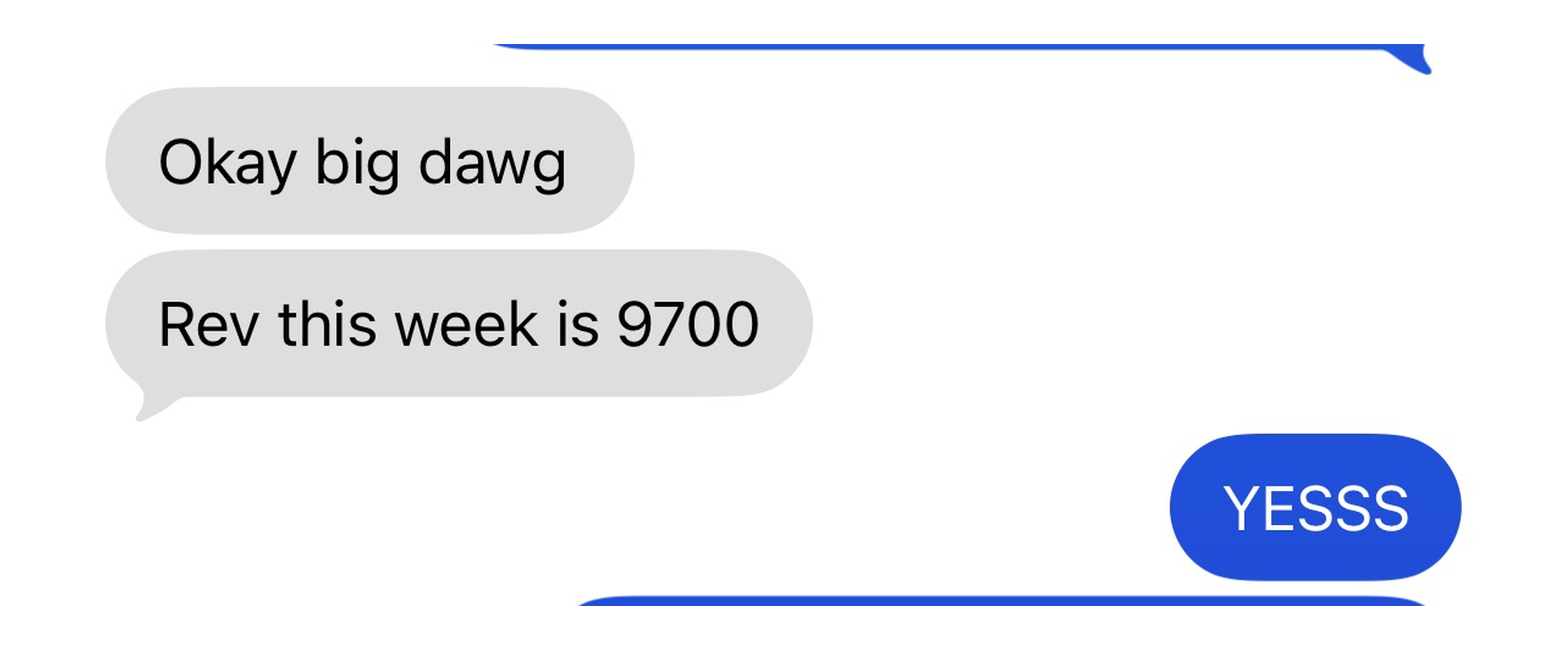 Shop owner: revenue this week is $9,700